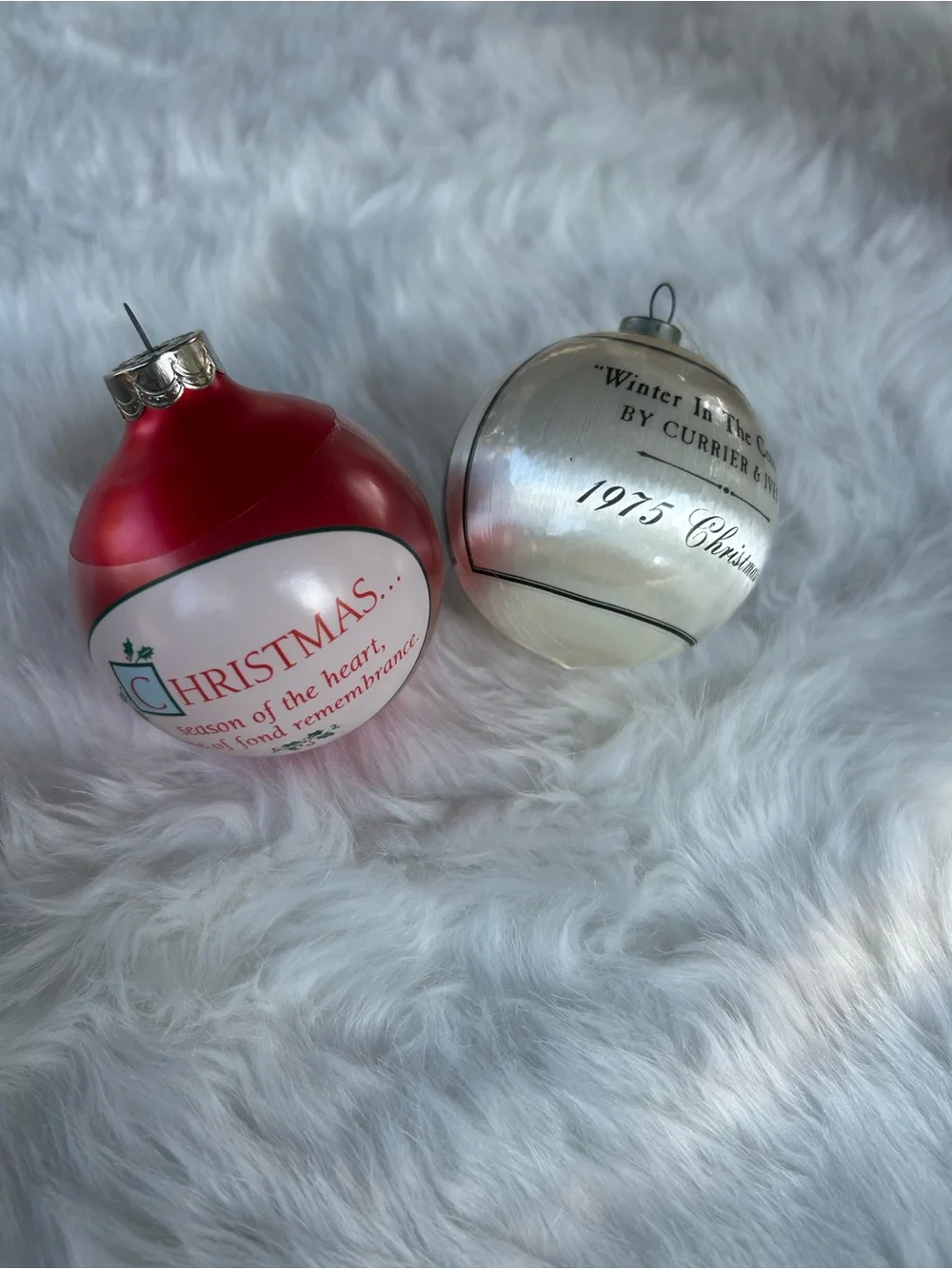 Vintage Holiday Glass Ornament Set - Green, Cream, Red